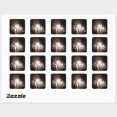 White and Gold Fireworks I Patriottic Celebration Vierkante Sticker (Vel)