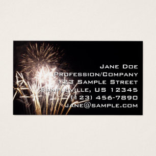 White and Gold Fireworks I Patriottic Celebration Visitekaartje