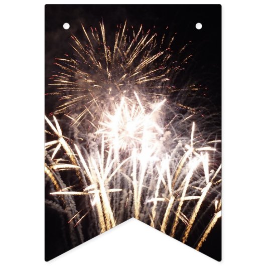 White and Gold Fireworks I Patriottic Celebration Vlaggetjes (Tweede vlag)