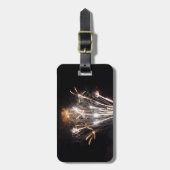 White and Gold Fireworks II Patriottic Celebration Bagagelabel (Voorkant verticaal)