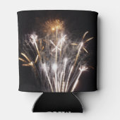 White and Gold Fireworks II Patriottic Celebration Blikjeskoeler (Achterkant)