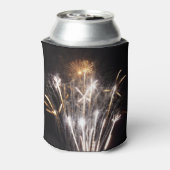 White and Gold Fireworks II Patriottic Celebration Blikjeskoeler (Blikje Achterkant)