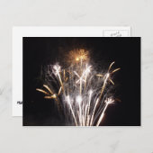 White and Gold Fireworks II Patriottic Celebration Briefkaart (Voorkant / Achterkant)