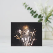 White and Gold Fireworks II Patriottic Celebration Briefkaart (Staand voorkant)