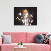 White and Gold Fireworks II Patriottic Celebration Canvas Afdruk (Insitu (Woonkamer))