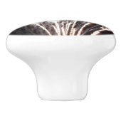 White and Gold Fireworks II Patriottic Celebration Keramische Knop (Zijkant)