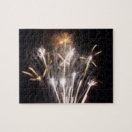 White and Gold Fireworks II Patriottic Celebration Legpuzzel (Horizontaal)