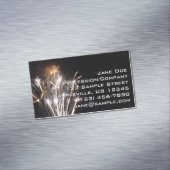 White and Gold Fireworks II Patriottic Celebration Magnetisch Visitekaartje (Voorbeeld)