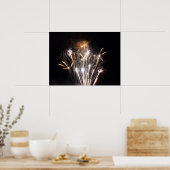 White and Gold Fireworks II Patriottic Celebration Poster (Keuken)