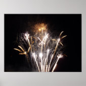 White and Gold Fireworks II Patriottic Celebration Poster (Voorkant)