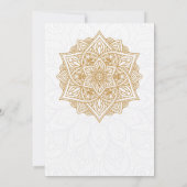 White and Gold Floral Border Islamic Kaart (Achterkant)