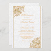 White and Gold Floral Border Islamic Kaart (Voorkant / Achterkant)