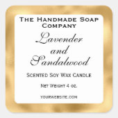 White and Gold Foil Candle Label (Voorkant)