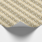White and Gold Geometric Quatrefoil Patroon Cadeaupapier (Hoek)