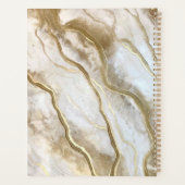 White and Gold Marble Monogram Name Persoonlijk Planner (Achterkant)