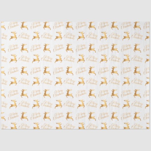 White and Gold Merry Christmas Word Art Tissuepapier (Voorkant)