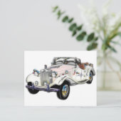 White and Gold MG Converteerbaar Briefkaart (Staand voorkant)