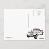 White and Gold MG Converteerbaar Briefkaart (Achterkant)