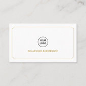 White and Gold Morden Berber Shop  Visitekaartje (Achterkant)