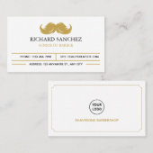 White and Gold Morden Berber Shop  Visitekaartje (Voorkant / Achterkant)