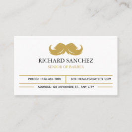 White and Gold Morden Berber Shop  Visitekaartje