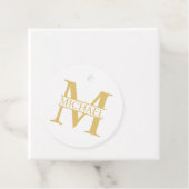 White and Gold Personalized Monogram and Name Bedankjes Labels (In situ)