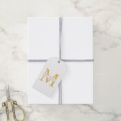 White and Gold Personalized Monogram and Name Cadeaulabel (Met Touw)