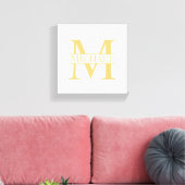 White and Gold Personalized Monogram and Name Canvas Afdruk (Insitu (Woonkamer))