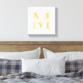 White and Gold Personalized Monogram and Name Canvas Afdruk (Insitu (Slaapkamer))