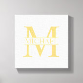 White and Gold Personalized Monogram and Name Canvas Afdruk (Voorkant)