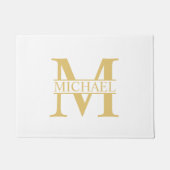 White and Gold Personalized Monogram and Name Deurmat (Voorkant)