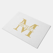 White and Gold Personalized Monogram and Name Deurmat (Schuin)