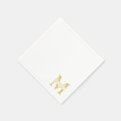 White and Gold Personalized Monogram and Name Servet (Hoek)