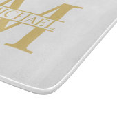 White and Gold Personalized Monogram and Name Snijplank (Hoek)