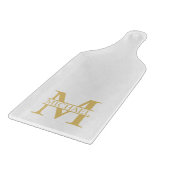 White and Gold Personalized Monogram and Name Snijplank (Hoek)