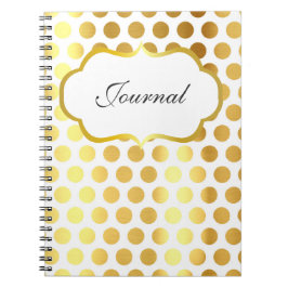 White and gold polka dot journal notitieboek