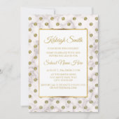 White and Gold Polka Dot Trunk Party Invite Kaart (Voorkant)