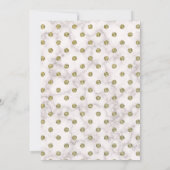White and Gold Polka Dot Trunk Party Invite Kaart (Achterkant)