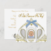 White and Gold Prince Afro-Amerikaans Baby shower Kaart (Voorkant / Achterkant)