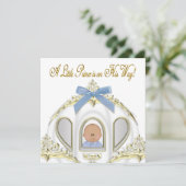 White and Gold Prince Afro-Amerikaans Baby shower Kaart (Staand voorkant)