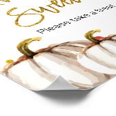 White and Gold pumpkin Love is Sweet Sign Poster (Hoek)