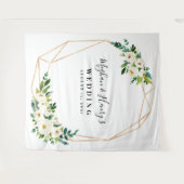 White and Gold Wedding Backdrop, Photo Booth Prop Wandkleed (Voorkant (horizontaal))