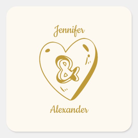 White and Gold Wedding Sticker (Voorkant)