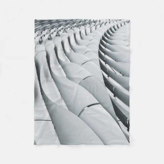 White and gray building structure fleece deken (Voorkant)