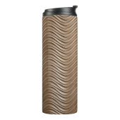 White and gray striped textile thermosbeker (Gedraaid links)