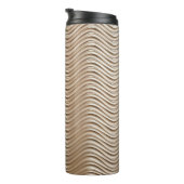 White and gray striped textile thermosbeker (Geroteerd rechts)