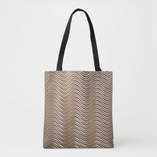 White and gray striped textile tote bag (Voorkant)