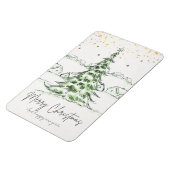 White and Green Hand drawn Cute Merry Christmas an Magneet (Linkerzijde)