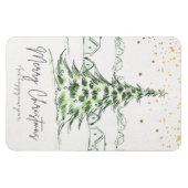 White and Green Hand drawn Cute Merry Christmas an Magneet (Horizontaal)