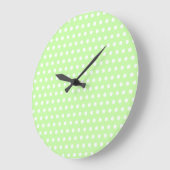 White and Green Polka Dot Pattern. Spotty. Grote Klok (Hoek)